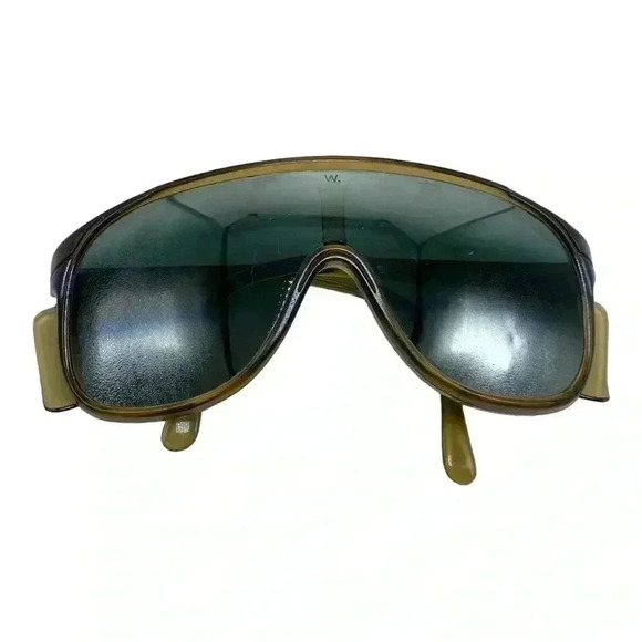 Willson vintage safety mirrored shield sunglasses retro shield wings 80s - Picture 1 of 5